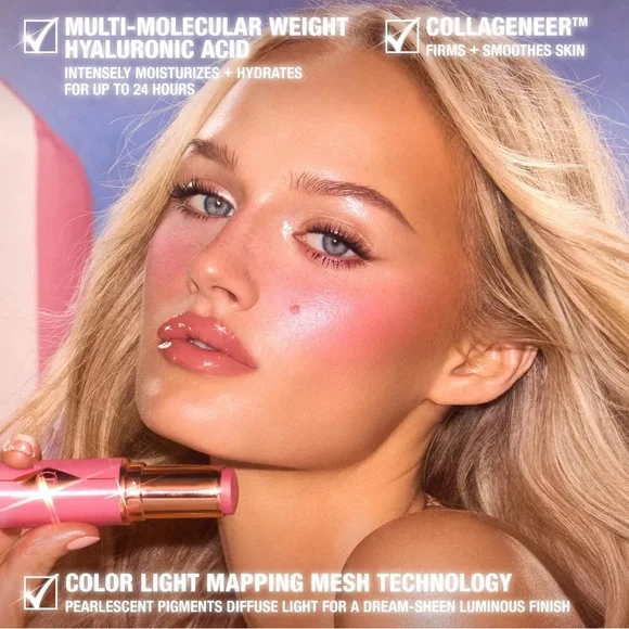 Charlotte Tilbury ‘Rosy Glow’ Unreal Lip + Cheek Glow Blush Stick - Picture 6 of 12